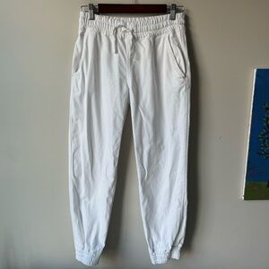 Aritzia Tna White Jogger Style Ankle Pants Cotton Drawstring Waist Women's XS